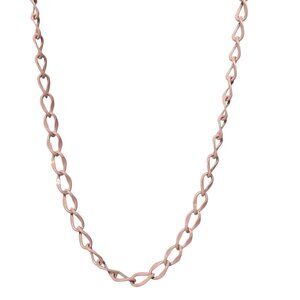Elegant Rose Gold Tone Twisted Oval Link Chain Necklace Fashion Jewelry